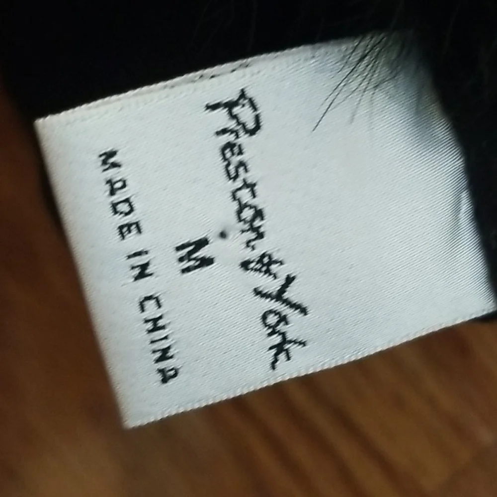 Preston of York gloves‎ black with fur med